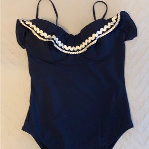 JCrew Rickrack Navy Bathing Suit NWOT